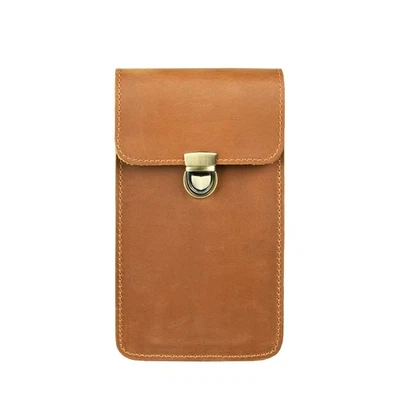 Men Genuine Leather Cell Phone Belt Bag Waist Loop Holster Pouch Case​ Wallet - Image 1 of 4