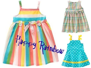 NWT 12 18 2T 4T gymboree HAPPY RAINBOW SUNDRESSES! dots, stripes, plaid~U-PIC! - Picture 1 of 4
