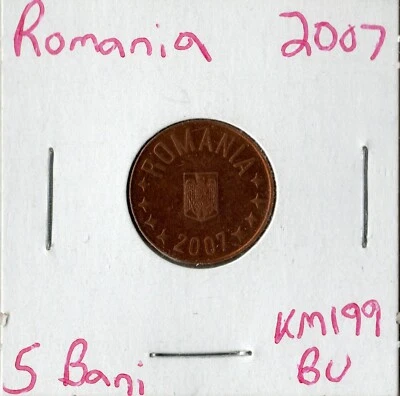 Coin Romania 5 Bani 2007 KM199 - Image 1 of 2