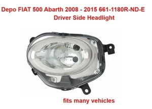 Faro proiettore lato guida Depo Fiat 500 Abarth 2008 - 2015 661-1180R-ND-E adatto a molti - Foto 1 di 6