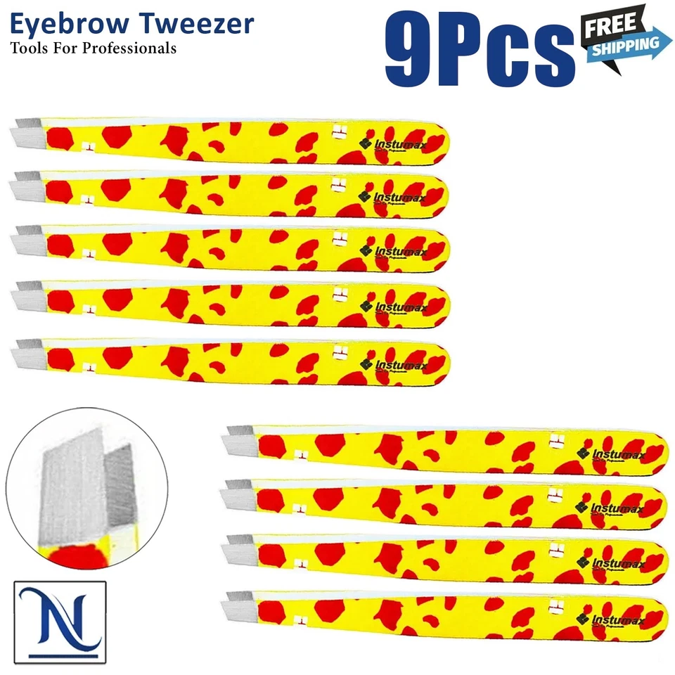 Best Price黄色镊子带红斑不锈钢眉毛和脱毛 — 第 1/1 张图片