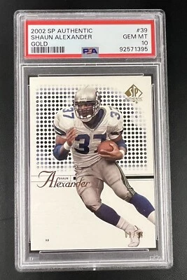 2002 SP Authentic Shaun Alexander GOLD /50 PSA 10 GEM MINT - Image 1 of 2