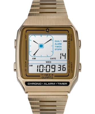 Q Timex Reissue Digital LCA 32.5mm Stainless Steel Bracelet Watch TW2U72500 - image 1 of 4
