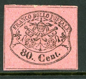 Italy 1867 Roman States 80¢ Black/Lilac Imperf Reprint Mint M741 ⭐⭐ - Picture 1 of 6
