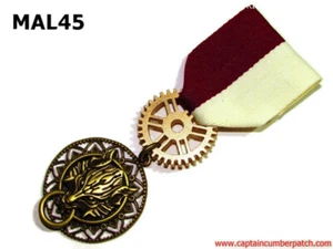 Medalla Steampunk Cortina Broche Bronce Hombre Lobo Canis Lupis Wolf #MAL45 - Imagen 1 de 5