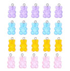20pcs Colorful Gummy Bear Charms for DIY Jewelry Making