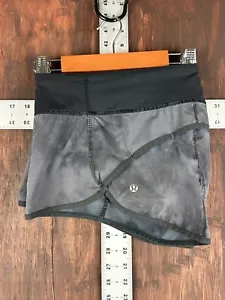 Lululemon Speed Up Shorts Running 2 Inch Black Gray Workout Gym Stretch Women 8 - Picture 1 of 8