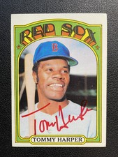 1972 Topps Tommy Harper Signed Authentic Autograph Boston Red Sox