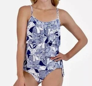 Stella Parker Sz Small Navy Blue & White Tankini $99 Retail - Picture 1 of 6