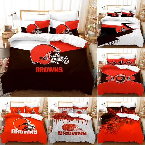 Cleveland Browns Bedding Sets Cotton Blend Duvet Cover Pillowcase Quilt Cover Cover