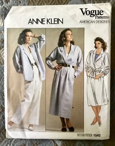 Vogue Designer Anne Klein 1542 Pattern - Shirt Jacket Skirt Pants Sz 18 UNCUT - Picture 1 of 3