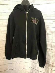 American Apparel F497 Fleece Hoodie Full Zip ADES / Joelle Sign Black Size L - Picture 1 of 7