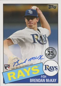 BRENDAN MCKAY 2020 Topps Series 2 1985 AUTO TAMPA BAY RAYS RC - Picture 1 of 1