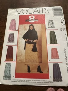 McCalls 3023 SEWING PATTERN Pull On Skirts 8 Designs Sz M, L, & Xl Uncut - Picture 1 of 2