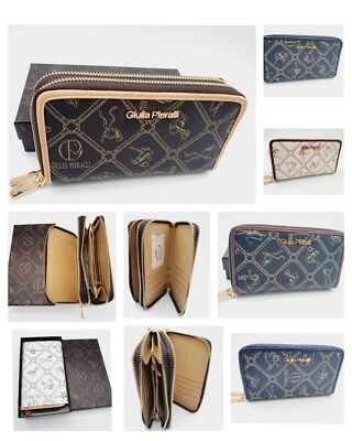 Giulia Pieralli XXL Damen Portemonnaie Geldbörse Damentasche schwarz braun beige