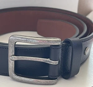 Herren BOCONI eleganter Gürtel NEU schwarz Leder Nashville Nickel Schnalle Gr. 38/95 - Bild 1 von 8