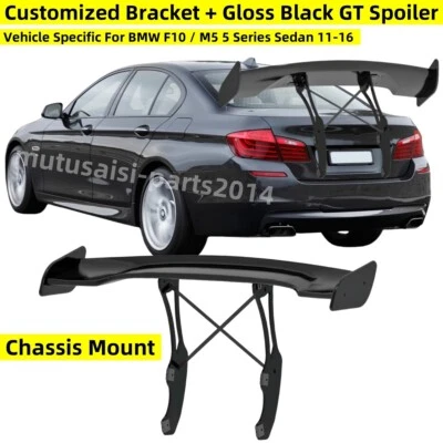 For BMW F10 Sedan + M5 Designs GT Spoiler Wing Chassis Mount Custom Bracket Kits - Image 1 of 4