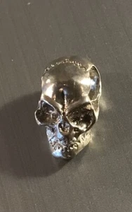 SKULL CHARM Pendant 925 Solid Sterling Silver Vintage Weight 3.1g Stamped - Picture 1 of 8