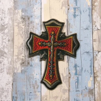 Knight Templar Patch Iron-on Applique Christian Badge Cross Crusader Medieval - Image 1 of 4