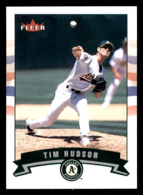 Fleer #155 2002 Tim Hudson Oakland Athletics Foto 1 de 2