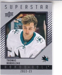 CUBIERTA SUPERIOR THOMAS BORDELEAU 2022-23 2 ROLLOS DE HONOR SUPERESTRELLA #HR98 TIBURONES - Imagen 1 de 1