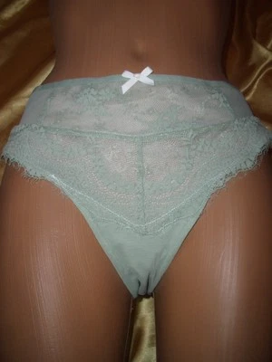 Apartes Fransen Nylon Spitzen Höschen 48 XL grün Nylonslip Panty Schlüpfer (K554 - Bild 1 von 4