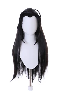 Parrucca parrucca HW-001 capelli neri 85 cm canapa tradizione cinese acconciatura bianca wuxian - Foto 1 di 11