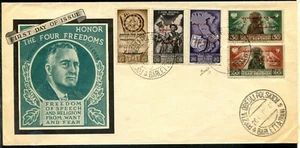 Polnisches Korps 1946 5 Werte überdruckt auf Ersttagsumschlag FDC (m332) - Bild 1 von 3