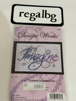 New Design Works Counted Cross Stitch Kit 5"x7"  Imagine" Unicorn #9798 - Image 1 of 4
