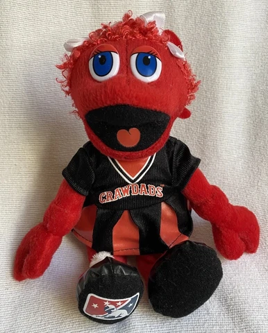 Hickory North Carolina Crawdads Minor League Baseball Candy Mascot Plush Toy Cover