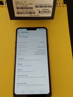 LG G7 Thinq 64gb unlocked EUR VERSION android 10 Free Post - Image 1 of 4