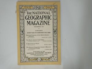 National Geographic Magazine vintage numéro précédent décembre 1923 poissons dans l'Atlantique Nord