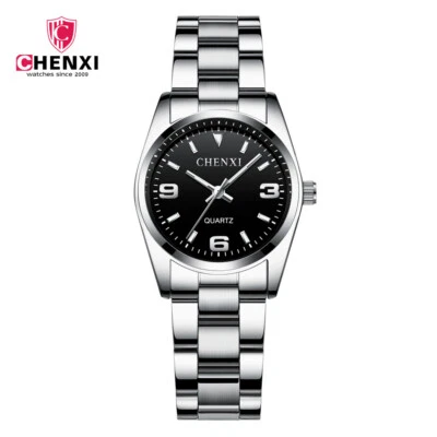 Elegante reloj pulsera CHENXI de cuarzo para mujer de acero plateado para oficina y niñas Foto 1 de 4