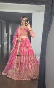 DISEÑADOR LEHENGA CHOLI LEHENGA INDIO BOLLYWOOD BODA FIESTA ROPA PAQUISTANÍ - Imagen 1 de 10