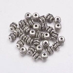 Spacer Beads Tibetan Silver Lantern Barrel Shape Patterned 5mm x 5mm 50pcs - Picture 1 of 6