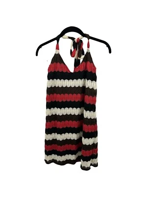 Judith March Sz Small Crochet Halter Sleeveless Striped Dress - Image 1 of 4