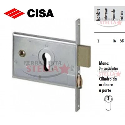 SERRATURA CISA 44130 A INFILARE A FASCIA x ANTA IN FERRO ALLUMINIO PORTA PORTE
