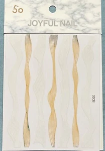 Nagelaufkleber Kunstaufkleber Zum Selbermachen Design 3D Wasserdicht Wellen Wirbel Gold Weiß 5D25 - Bild 1 von 3
