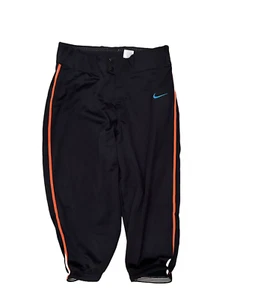 Nike Black Baseball Knickers with Gripping Waist & Leg Cuff Size M Orange/Teal - Picture 1 of 4