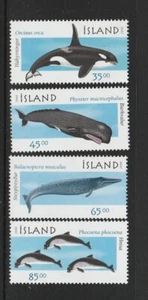 ICELAND 1999 MARINE MAMMALS - Whales , Porpoise - set of 4 MNH - Marine life  - Picture 1 of 1