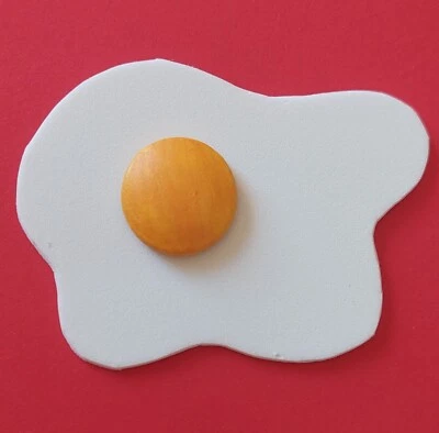 MADE BY FARBKLECKSTIGER* Spiegelei Bratei Ei Spiegeleier Eier Puppenküche Kaufmannsladen Materialmix