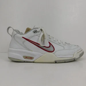 2004 Nike Air MENS 12  White Leather Red/Silver Logo Skate Shoe Design Rare HTF - Picture 1 of 24