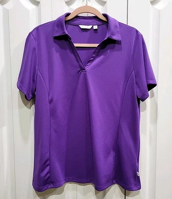 Lady Hagen Essentials Women's Polo Shirt XL Purple Short Sleeve Golf Top Light  - Image 1 of 4