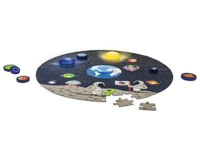 PLAYTIVE(DELTA-SPORT HANDELSKONTOR GMBH) Playtive Puzzle Weltall mit LED Solar System Inkl. Batterien 102 tlg.