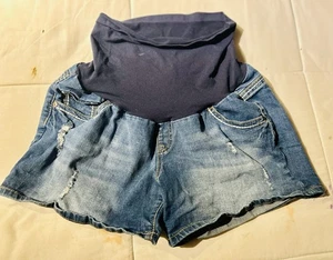 Women’s Indigo Blue Maternity Shorts Size Large - Picture 1 of 3