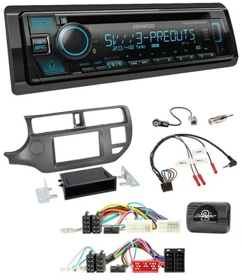 Kenwood Bluetooth USB CD Lenkrad DAB Autoradio für Kia Rio UB 2011-2015 anthrazi - Bild 1 von 4