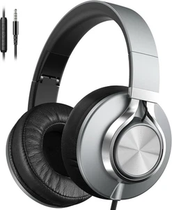 Wired Headphones with Microphone and Volume Control, Over-Ear Foldable Corded S - Picture 1 of 8
