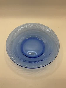 PYREX COBALT BLUE GLASS FESTIVA SWIRL SOUP CEREAL BOWL 7.5” - Picture 1 of 4