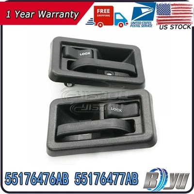Nueva manija de puerta interior delantera izquierda y derecha 2 piezas para Jeep TJ Wrangler 1997-06 Foto 1 de 4