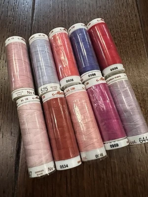 Lot A  - Mettler Quilting Thread 10 Spools- 100% Cotton, 164 Yards each VTG - Image 1 of 3